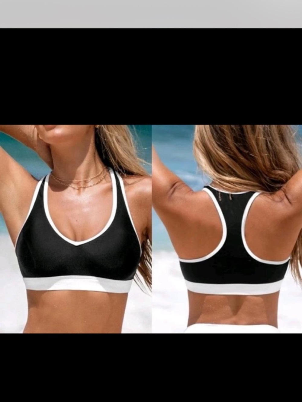 Black & White Cupshe bikini top